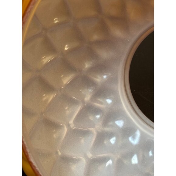 Vintage Amber Glass Lampshade Quilted Replacement Globe Overlay Glass 6 3/4" - Picture 10 of 12